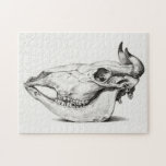 Cow skull by Jean Bernard Jigsaw Puzzle<br><div class="desc">Keep your mind busy with this puzzle which pictures Jean Bernard's cow skull drawing.</div>