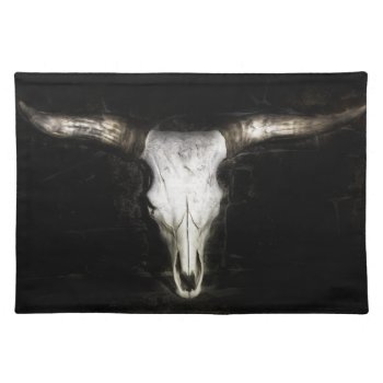 Cow Skull Cloth Placemat by worldartgroup at Zazzle
