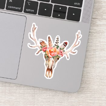 Cow Skull Country Cottage Laptop Cutout Vinyl Sticker by Frasure_Studios at Zazzle