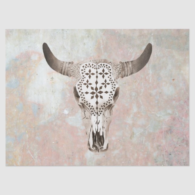 Cow Skull Decoupage Tissue Paper (Front)