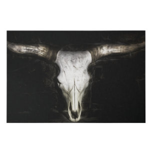 Cow Skull Faux Canvas Print