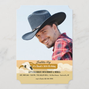 Cow Skull Photo Invitation