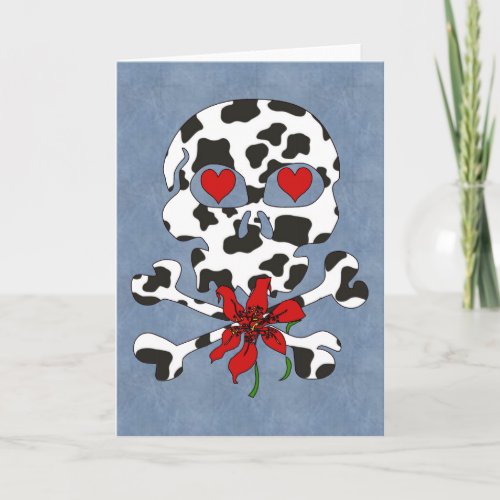 Cow Skull Valentine Holiday Card