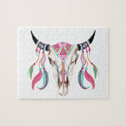 Cow Skull with Dream Catchers Jigsaw Puzzle