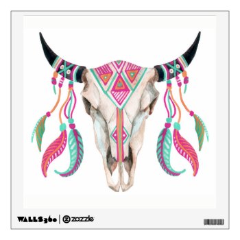 Cow Skull With Dream Catchers Wall Decal by paul68 at Zazzle
