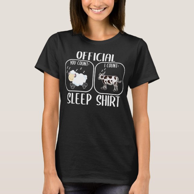 Cow sleep shirt counting sheep (Front)