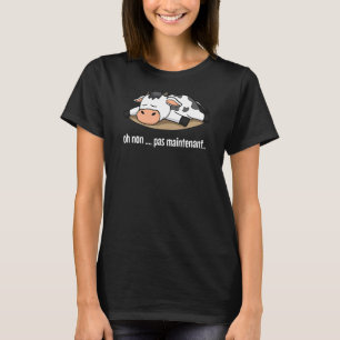 Cow Sleeping Lazy Farm Animal Farmer Farming Frenc T-Shirt