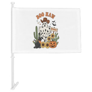 Cow Spot Ghost Western-Funny Halloween Car Flag