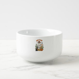 Cow Spot Ghost Western-Funny Halloween Soup Mug