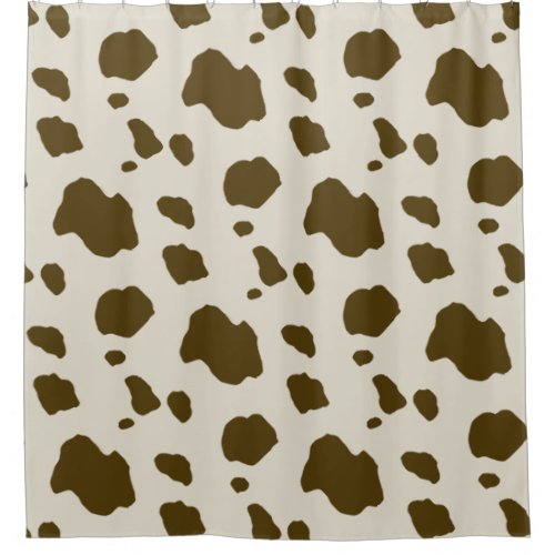 Cow Spots Brown Animal skin Print Shower Curtain
