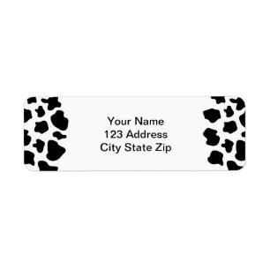 Cow spots pattern address label   animal print