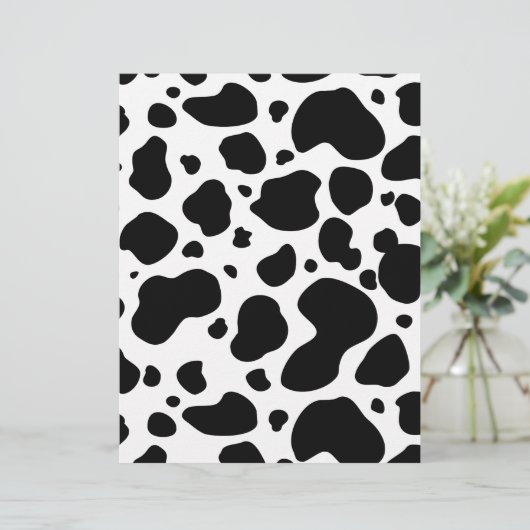 Cow Spots Pattern Black and White Animal Print (Standing Front)