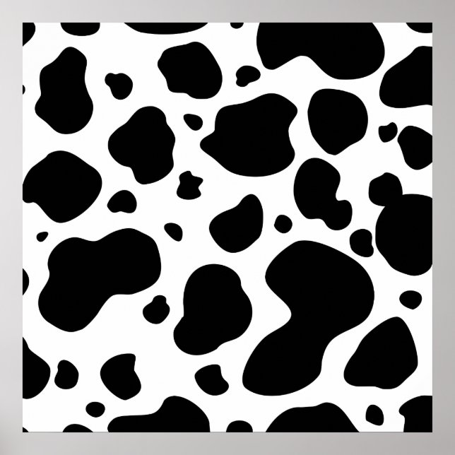 Cow Spots Pattern Black and White Animal Print (Front)