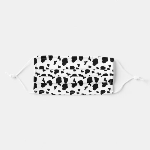 Cow Spots Pattern Black and White Animal Print Adult Cloth Face Mask