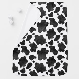 Cow Spots Pattern Black and White Animal Print Baby Blanket