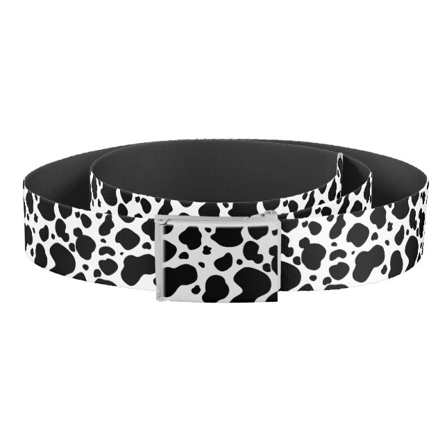 Cow Spots Pattern Black and White Animal Print Belt (Coil)
