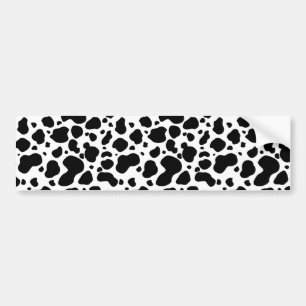 Cow Spots Pattern Black and White Animal Print Bumper Sticker