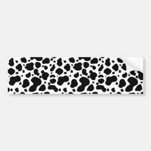 Cow Spots Pattern Black and White Animal Print Bumper Sticker