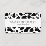 Cow Spots Pattern Black and White Animal Print Business Card
