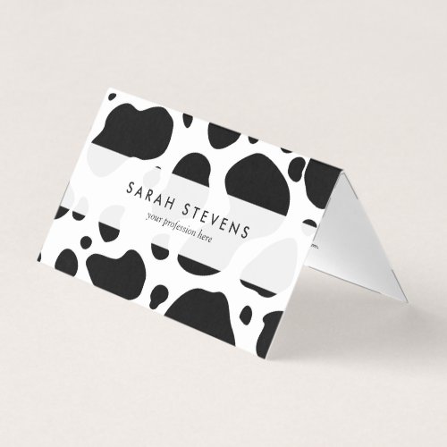 Cow Spots Pattern Black and White Animal Print Business Card