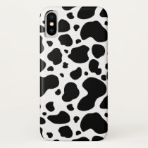 Cow Spots Pattern Black and White Animal Print iPhone X Case