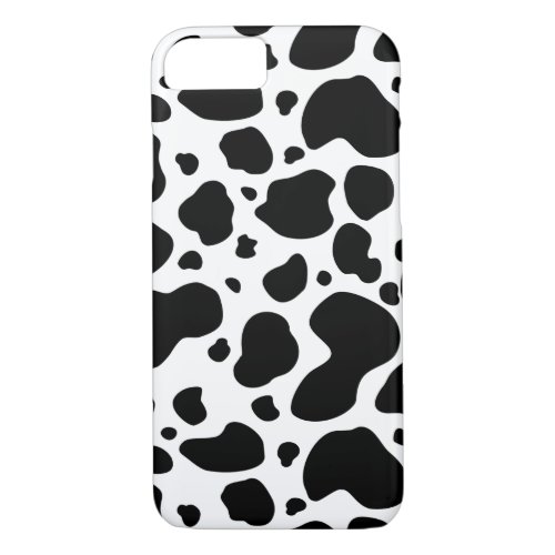 Cow Spots Pattern Black and White Animal Print iPhone 87 Case