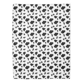 Cow Spots Pattern Black and White Animal Print Duvet Cover