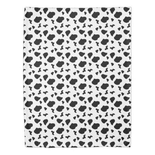 Cow Spots Pattern Black and White Animal Print Duvet Cover