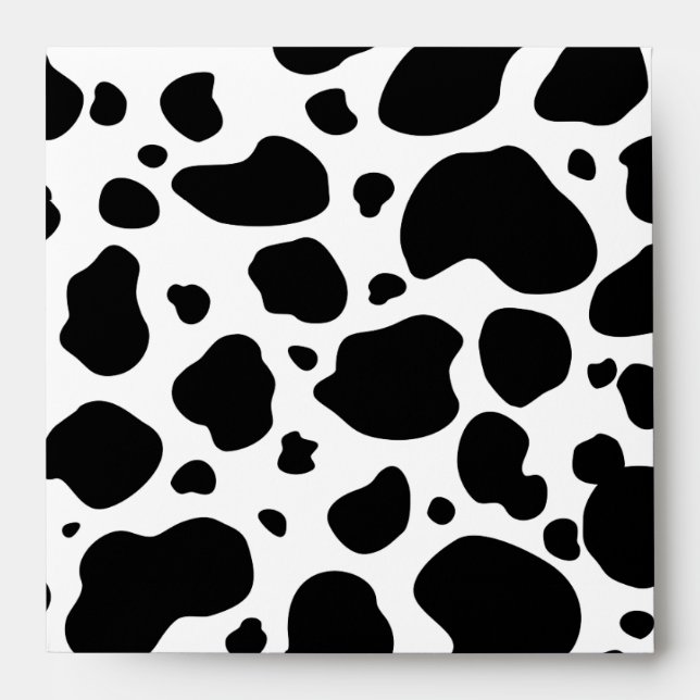 Cow Spots Pattern Black and White Animal Print Envelope (Front)
