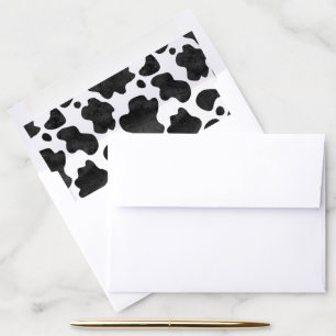 Cow Spots Pattern Black and White Animal Print Envelope Liner