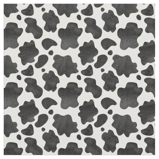 Cow Spots Pattern Black and White Animal Print  Fabric