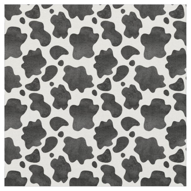 animal print cow pattern black and white fabric | Zazzle