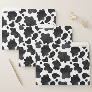 Cow Spots Pattern Black and White Animal Print File Folder