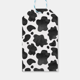 Cow Spots Pattern Black and White Animal Print Gift Tags