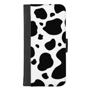Cow Spots Pattern Black and White Animal Print iPhone 8/7 Plus Wallet Case