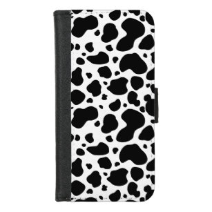Cow Spots Pattern Black and White Animal Print iPhone 8/7 Wallet Case