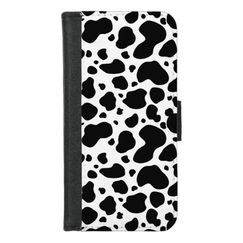 Cow Spots Pattern Black and White Animal Print iPhone 87 Wallet Case