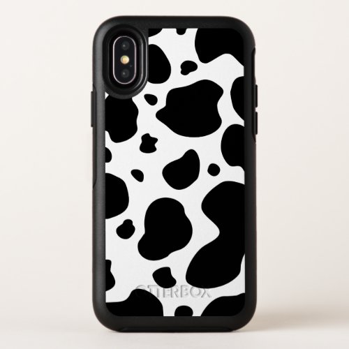 Cow Spots Pattern Black and White Animal Print OtterBox Symmetry iPhone X Case