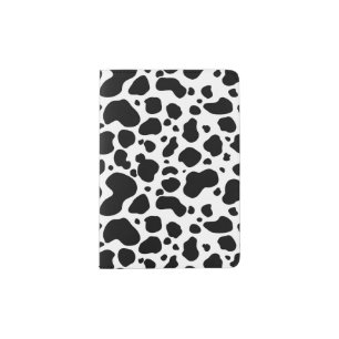 Cow Spots Pattern Black and White Animal Print Passport Holder