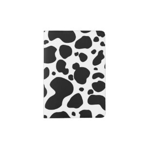 Cow Spots Pattern Black and White Animal Print Passport Holder