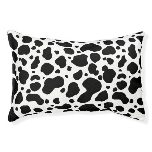 Cow Spots Pattern Black and White Animal Print Pet Bed