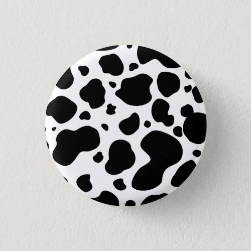 Cow Spots Pattern Black and White Animal Print Pinback Button