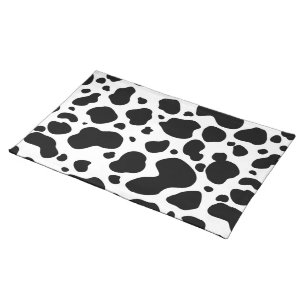 Cow Spots Pattern Black and White Animal Print Placemat