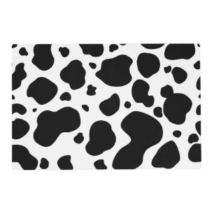 Cow Spots Pattern Black and White Animal Print Placemat