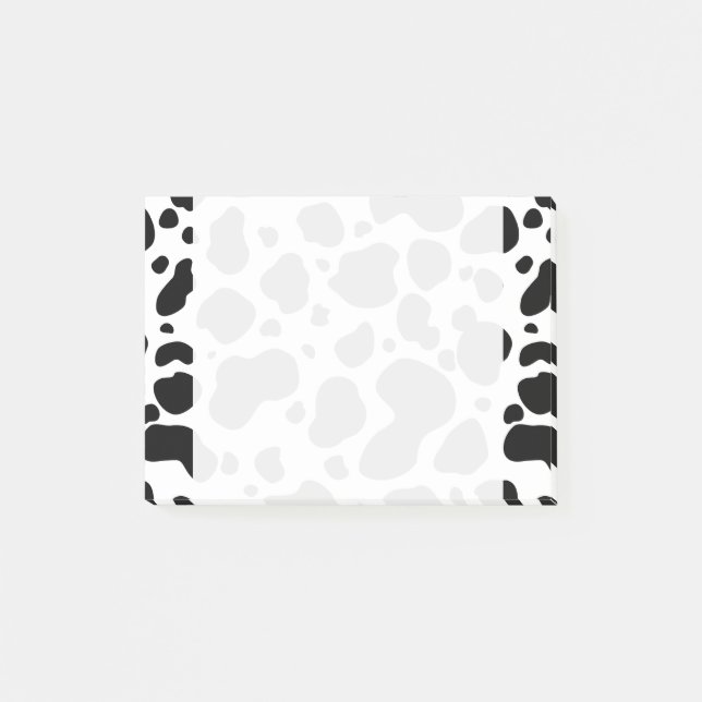 Cow Spots Pattern Black and White Animal Print Post-it Notes (Front)