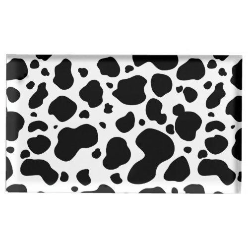 Cow Spots Pattern Black and White Animal Print Table Card Holder