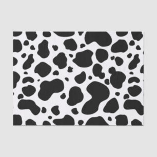 Cow Spots Pattern Black and White Animal Print Tissue Paper