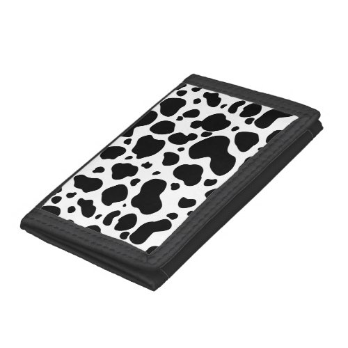 Cow Spots Pattern Black and White Animal Print Tri_fold Wallet