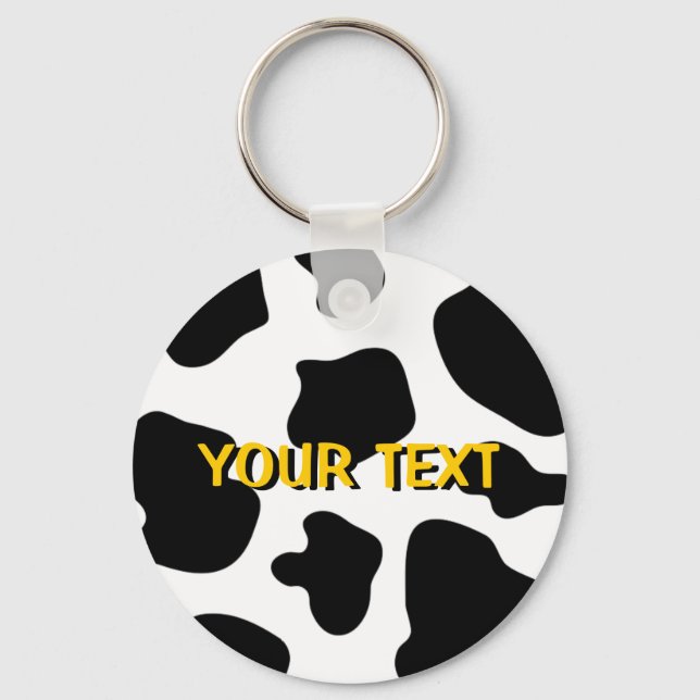 Cow spots pattern keychain | Funny animal print (Front)