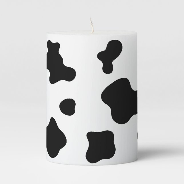 Cow Spots Pillar Candle (Front)